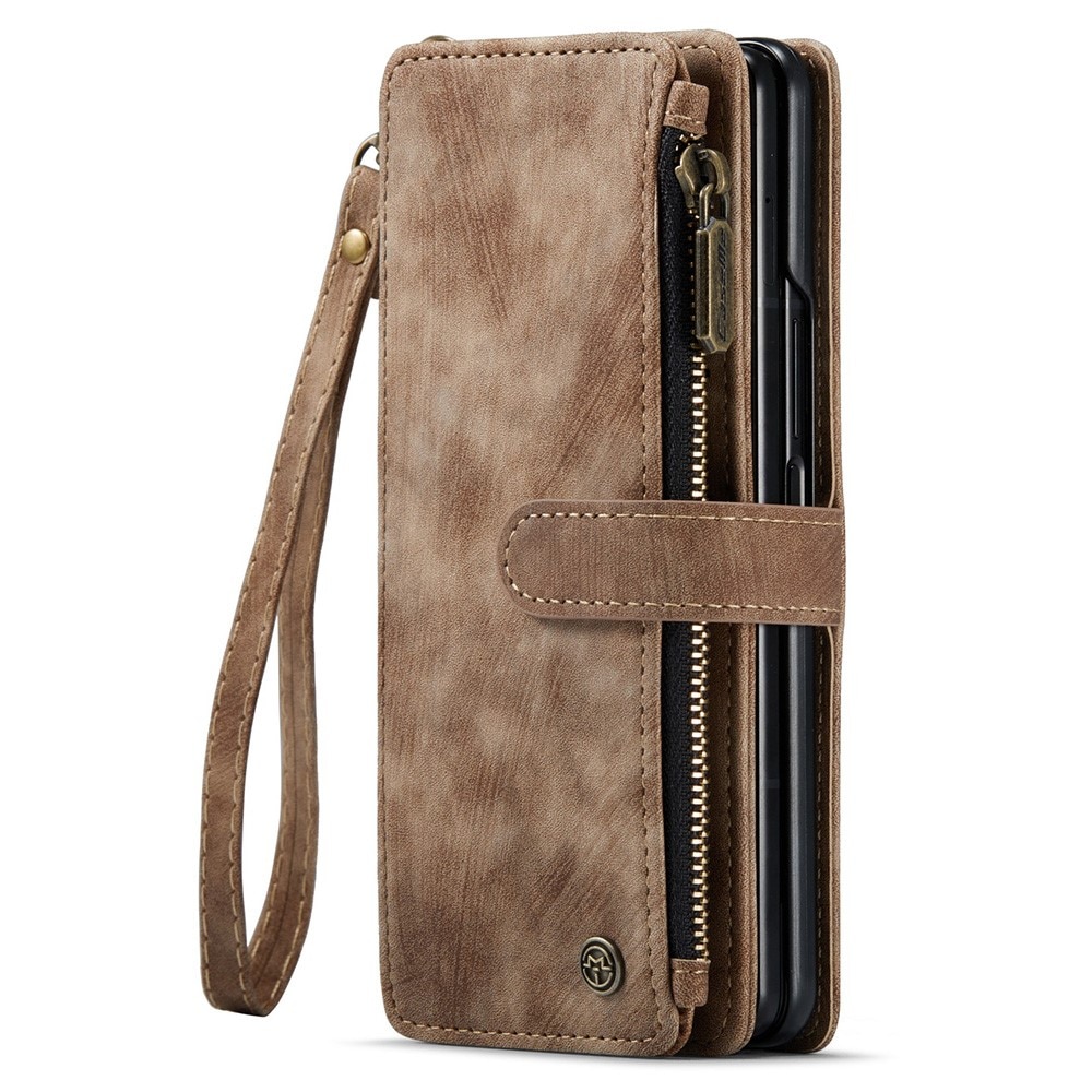 Cartera Zipper Samsung Galaxy Z Fold 5 marrón