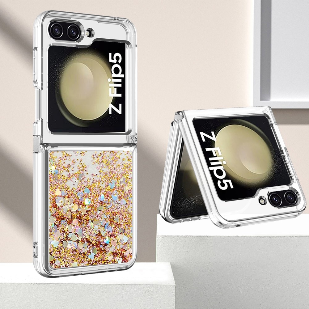 Funda Glitter Powder TPU Samsung Galaxy Z Flip 5 oro