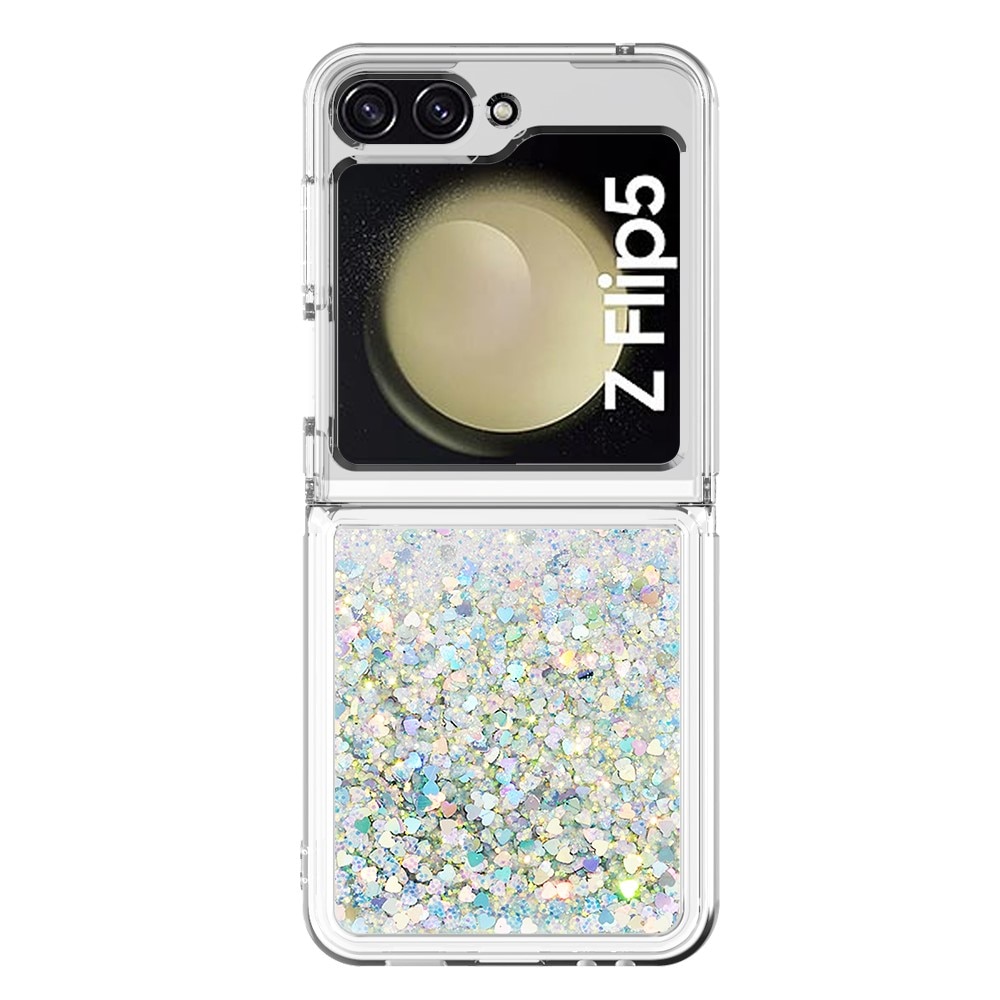 Funda Glitter Powder TPU Samsung Galaxy Z Flip 5 plata