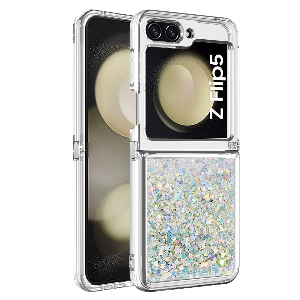 Funda Glitter Powder TPU Samsung Galaxy Z Flip 5 plata