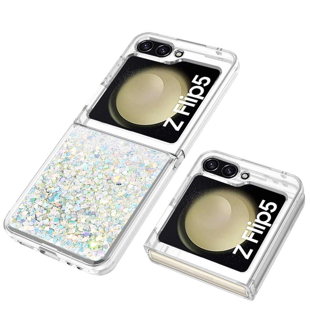 Funda Glitter Powder TPU Samsung Galaxy Z Flip 5 plata