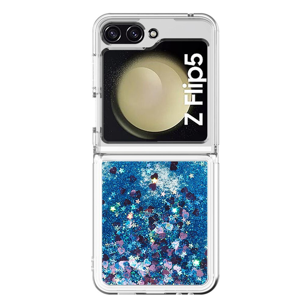 Funda Glitter Powder TPU Samsung Galaxy Z Flip 5 azul