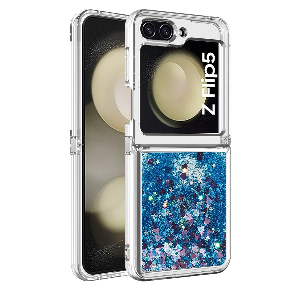 Funda Glitter Powder TPU Samsung Galaxy Z Flip 5 azul