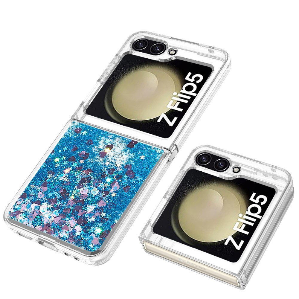 Funda Glitter Powder TPU Samsung Galaxy Z Flip 5 azul