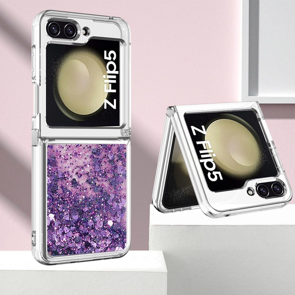 Funda Glitter Powder TPU Samsung Galaxy Z Flip 5 violeta