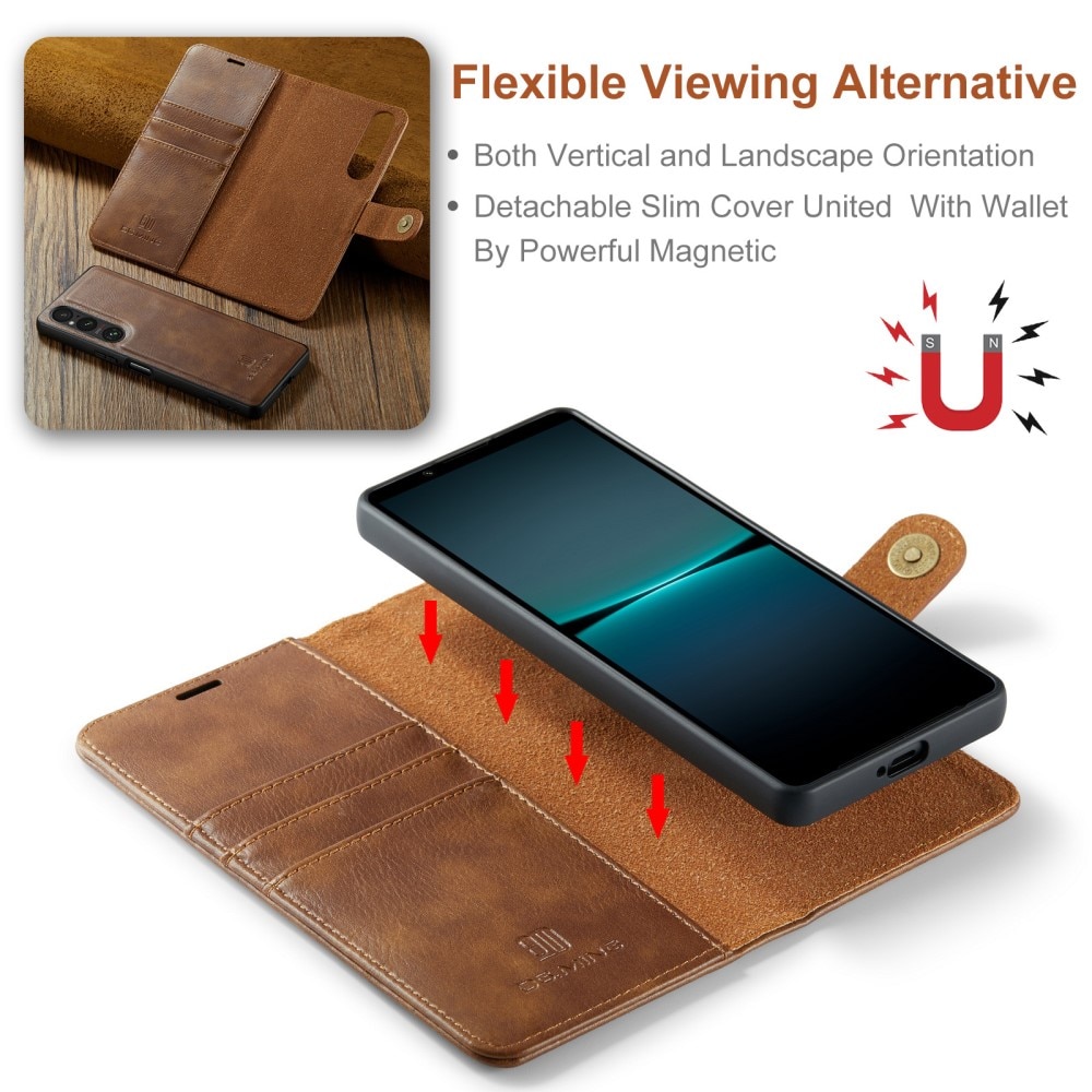 Cartera Magnet Wallet Sony Xperia 5 V Cognac