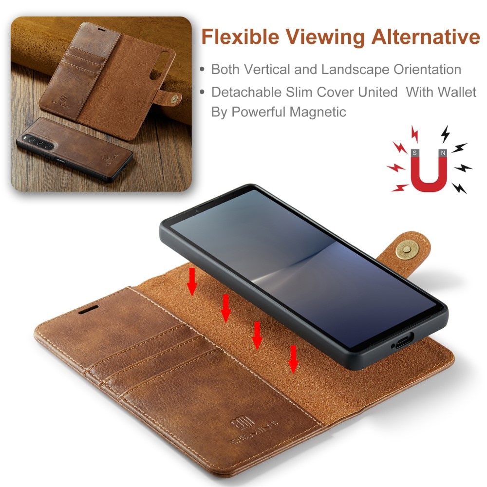 Cartera Magnet Wallet Sony Xperia 10 V Cognac