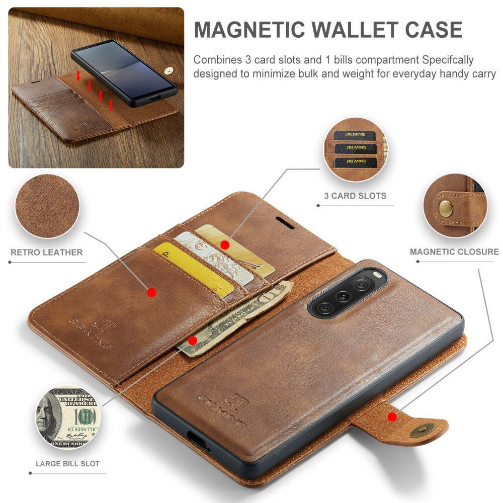 Cartera Magnet Wallet Sony Xperia 10 V Cognac