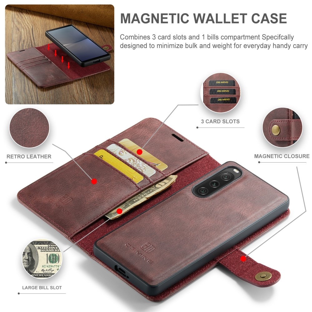 Cartera Magnet Wallet Sony Xperia 10 V Red