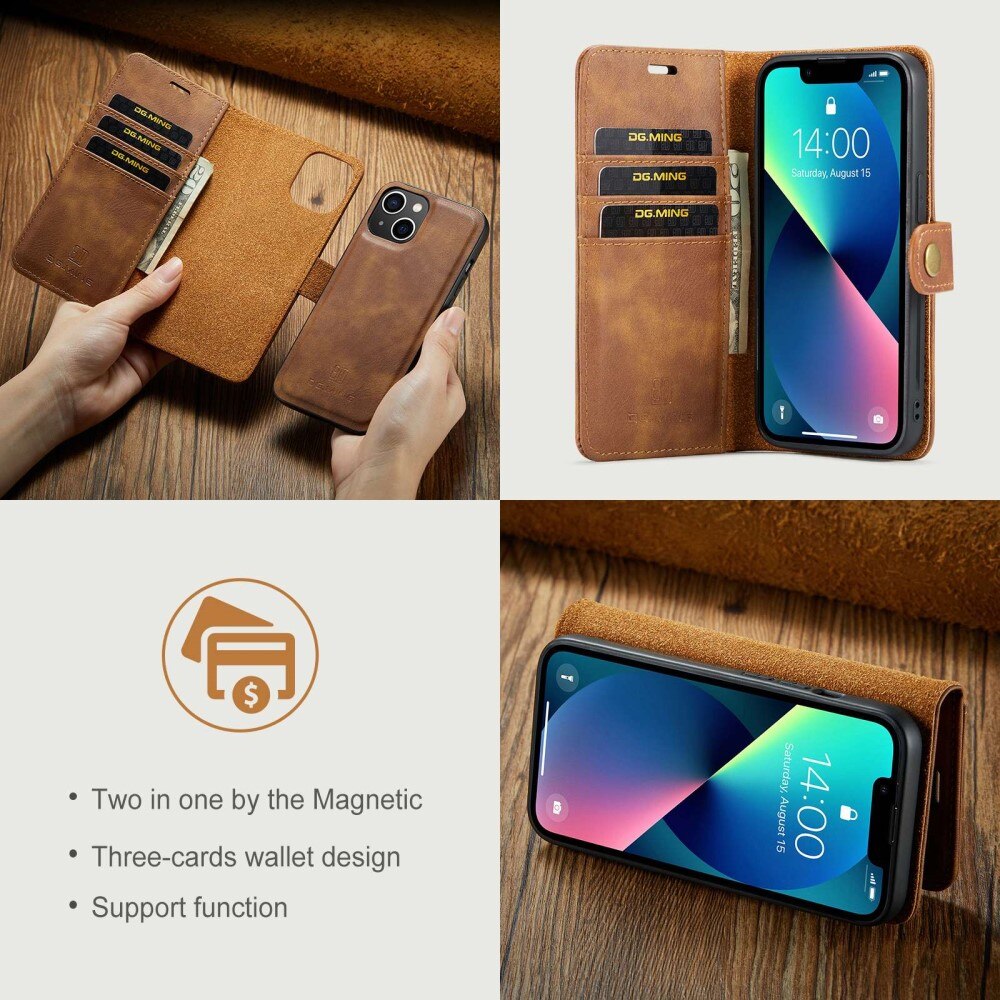 Cartera Magnet Wallet iPhone 15 Cognac