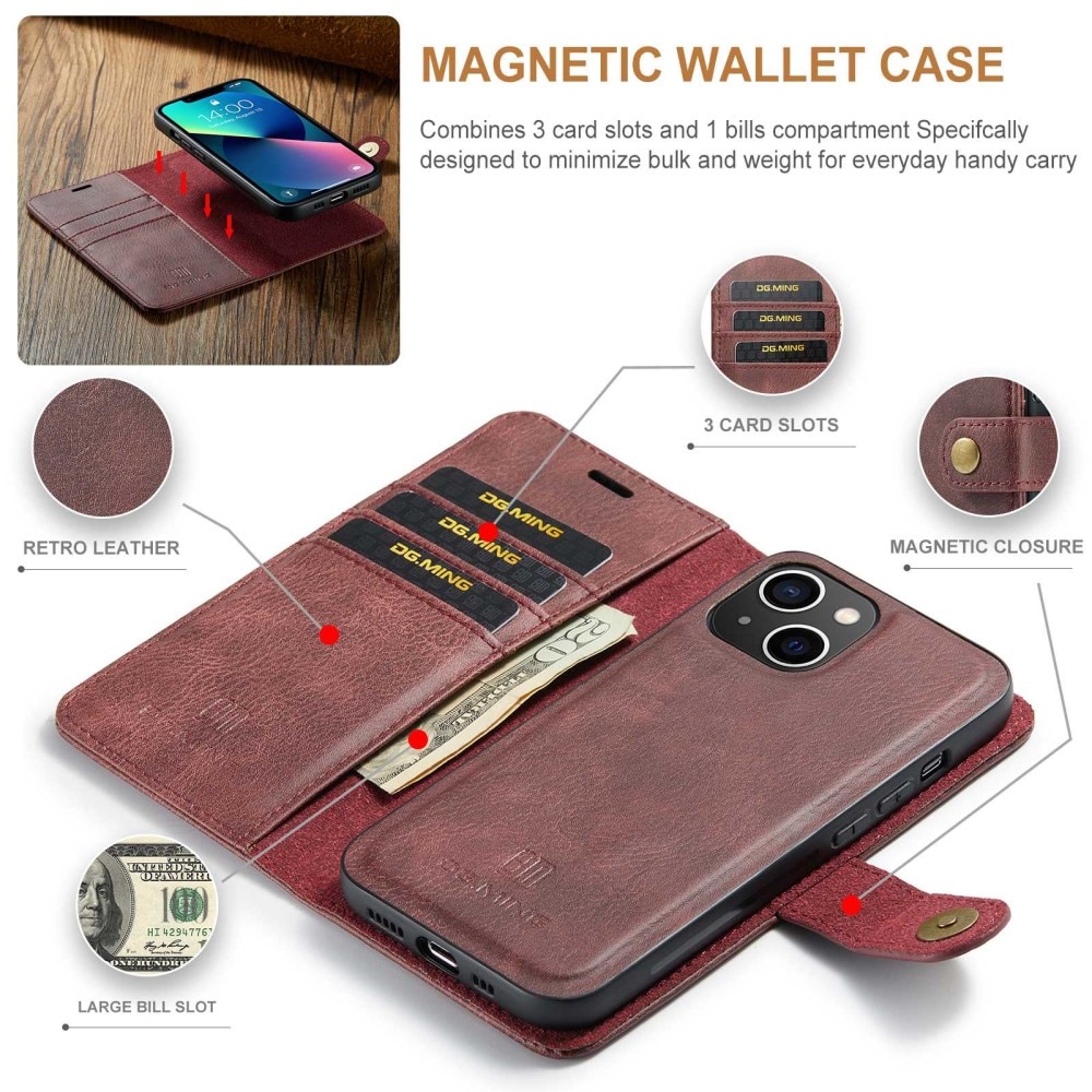 Cartera Magnet Wallet iPhone 15 Plus Red