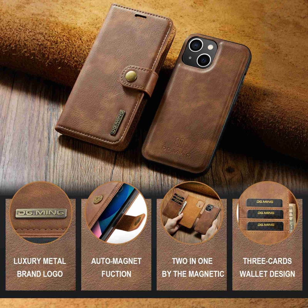 Cartera Magnet Wallet iPhone 15 Plus Cognac