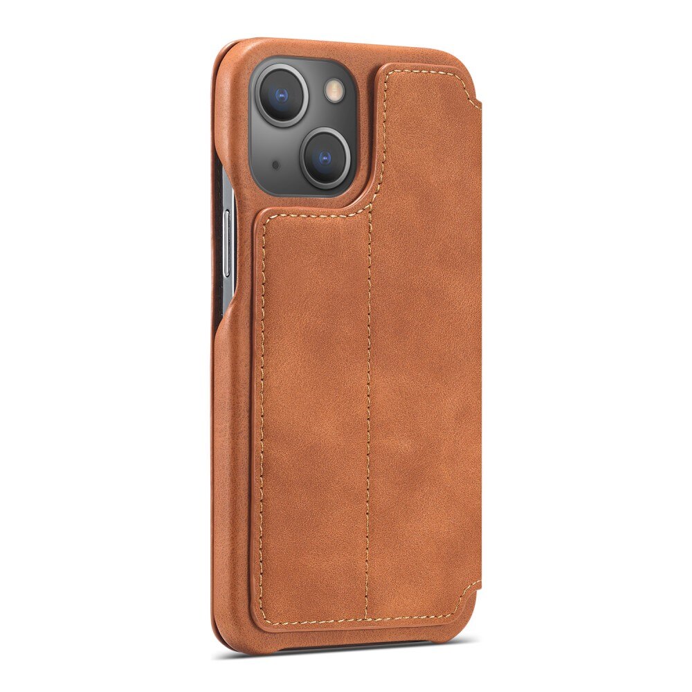 Funda delgada con solapa iPhone 15 Plus coñac