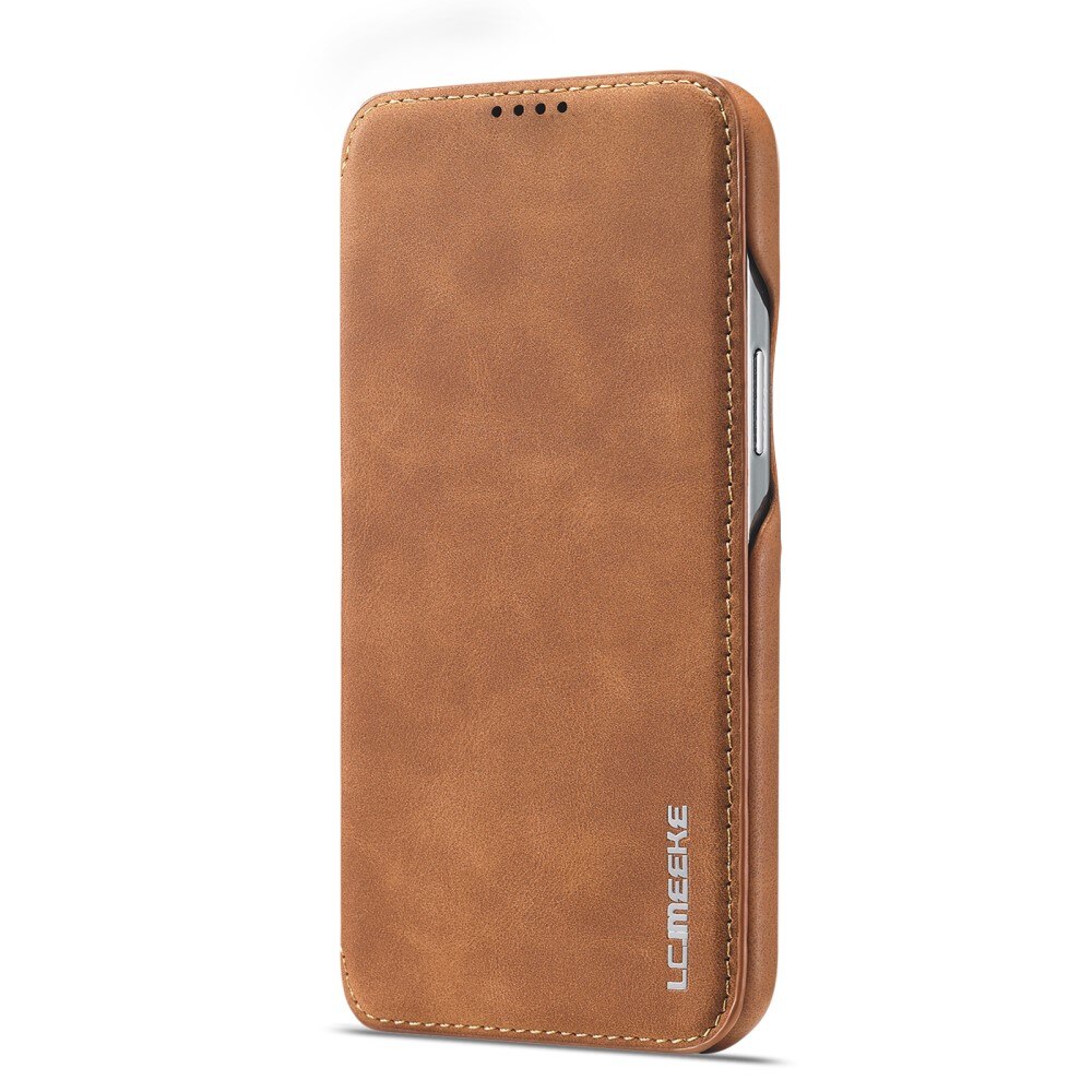 Funda delgada con solapa iPhone 15 Pro coñac