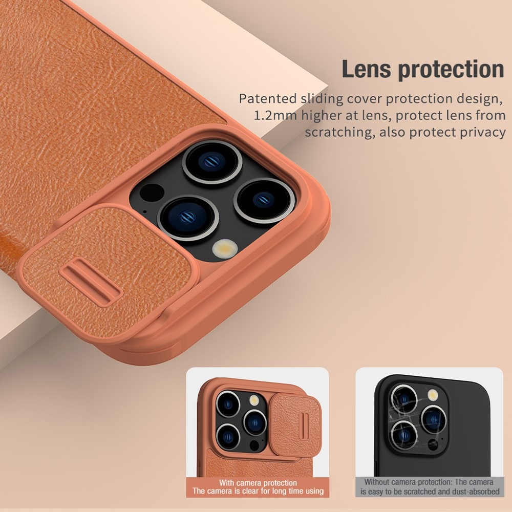 Funda Qin Pro CamShield iPhone 15 Pro Brown