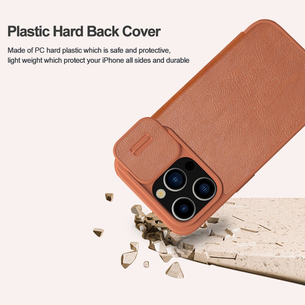 Funda Qin Pro CamShield iPhone 15 Pro Brown