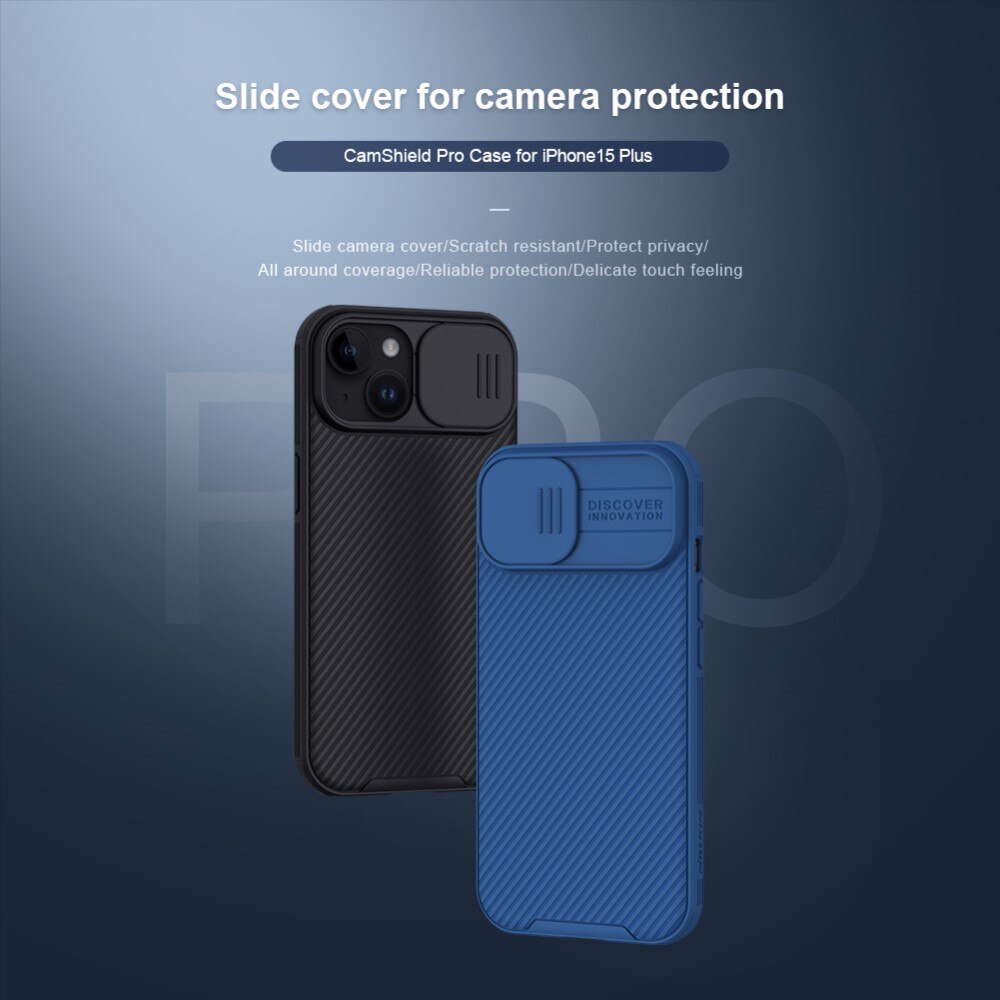 Funda CamShield iPhone 15 azul