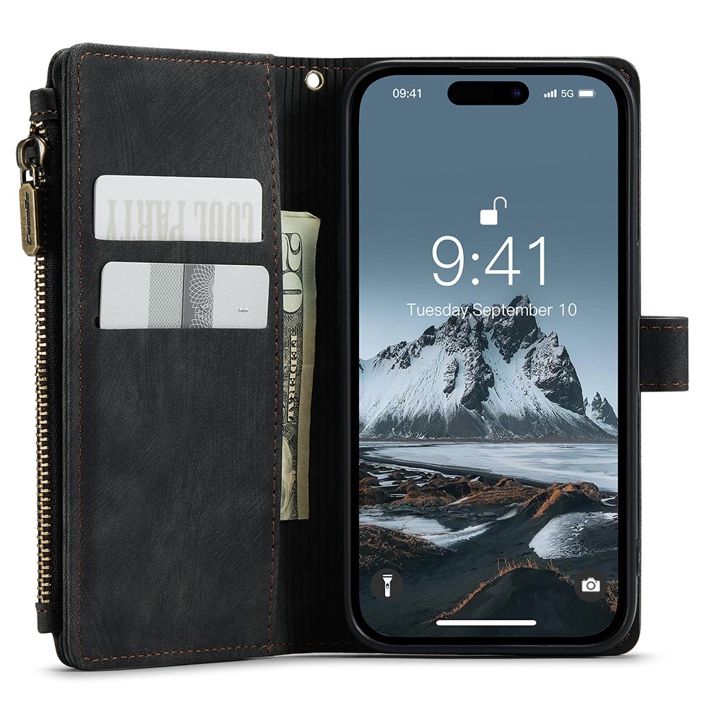 Cartera Zipper iPhone 15 Pro Max Negro