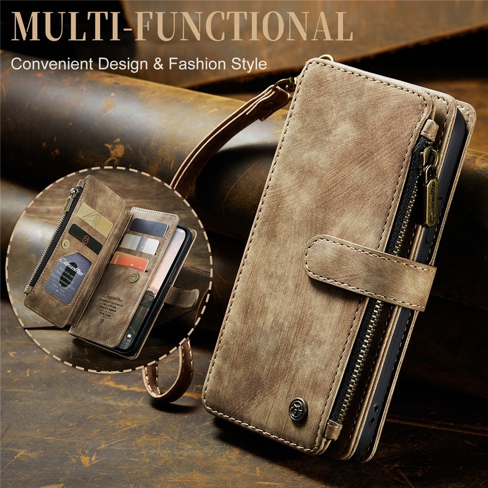 Cartera Zipper iPhone 15 Pro Max Marrón