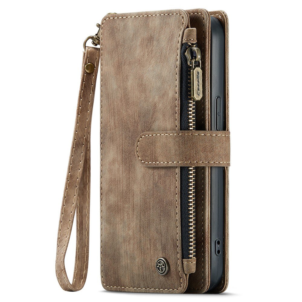 Cartera Zipper Apple iPhone 15 Plus Marrón