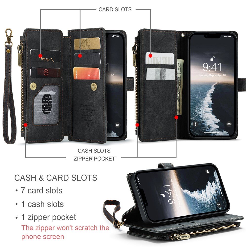Cartera Zipper iPhone 15 Negro