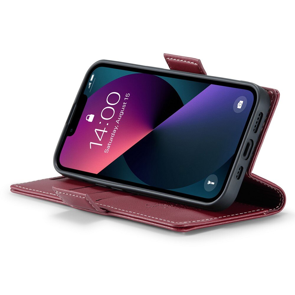 Funda delgada con solapa anti-RFID iPhone 15 Rojo