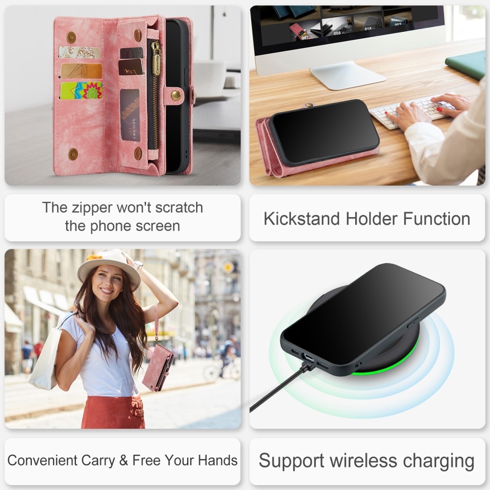 Cartera Multi-Slot iPhone 15 Pro Max rosado
