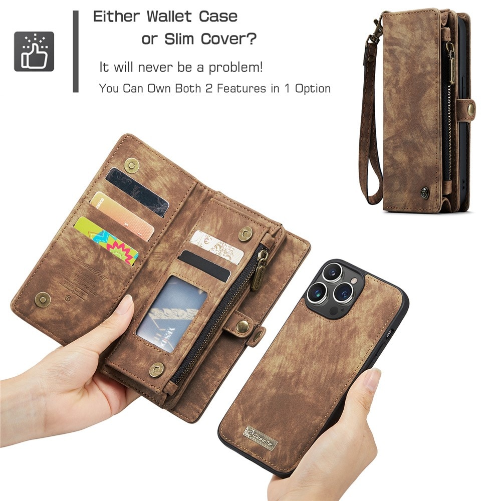 Cartera Multi-Slot iPhone 15 Pro Marrón