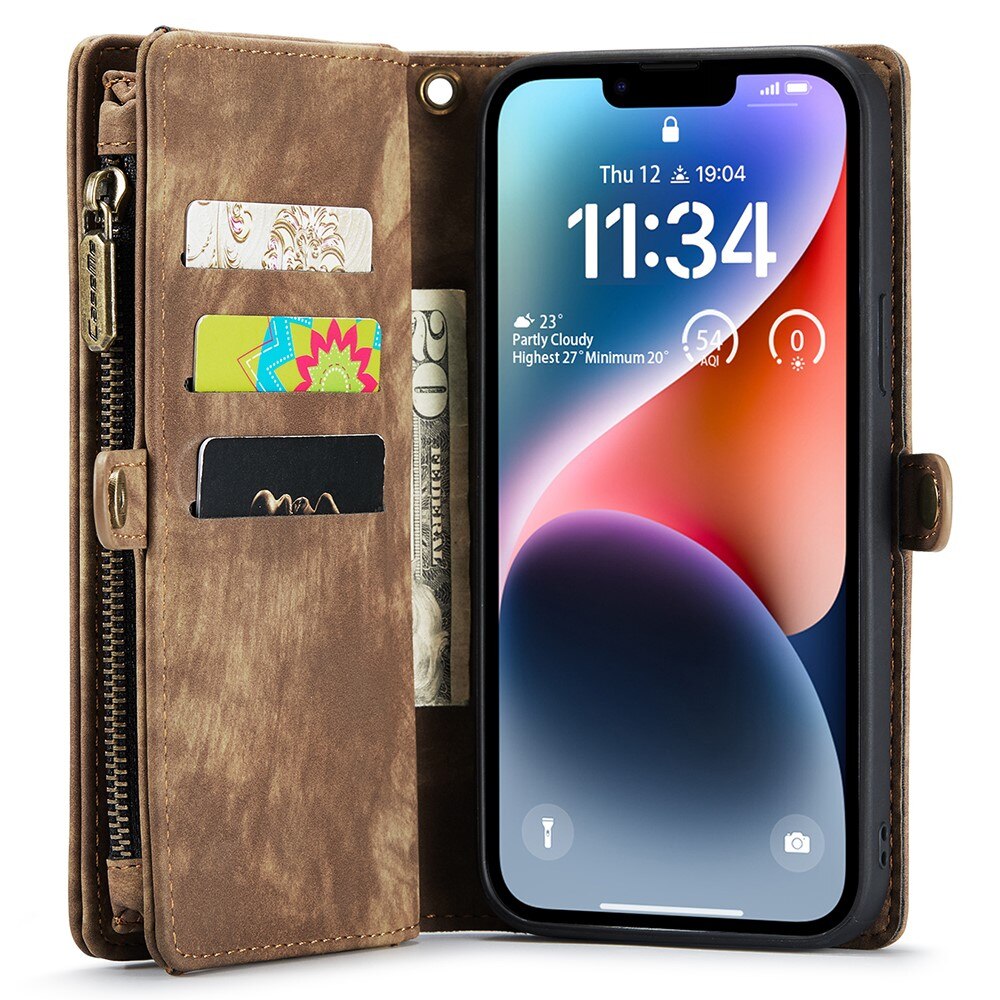 Cartera Multi-Slot iPhone 15 marrón