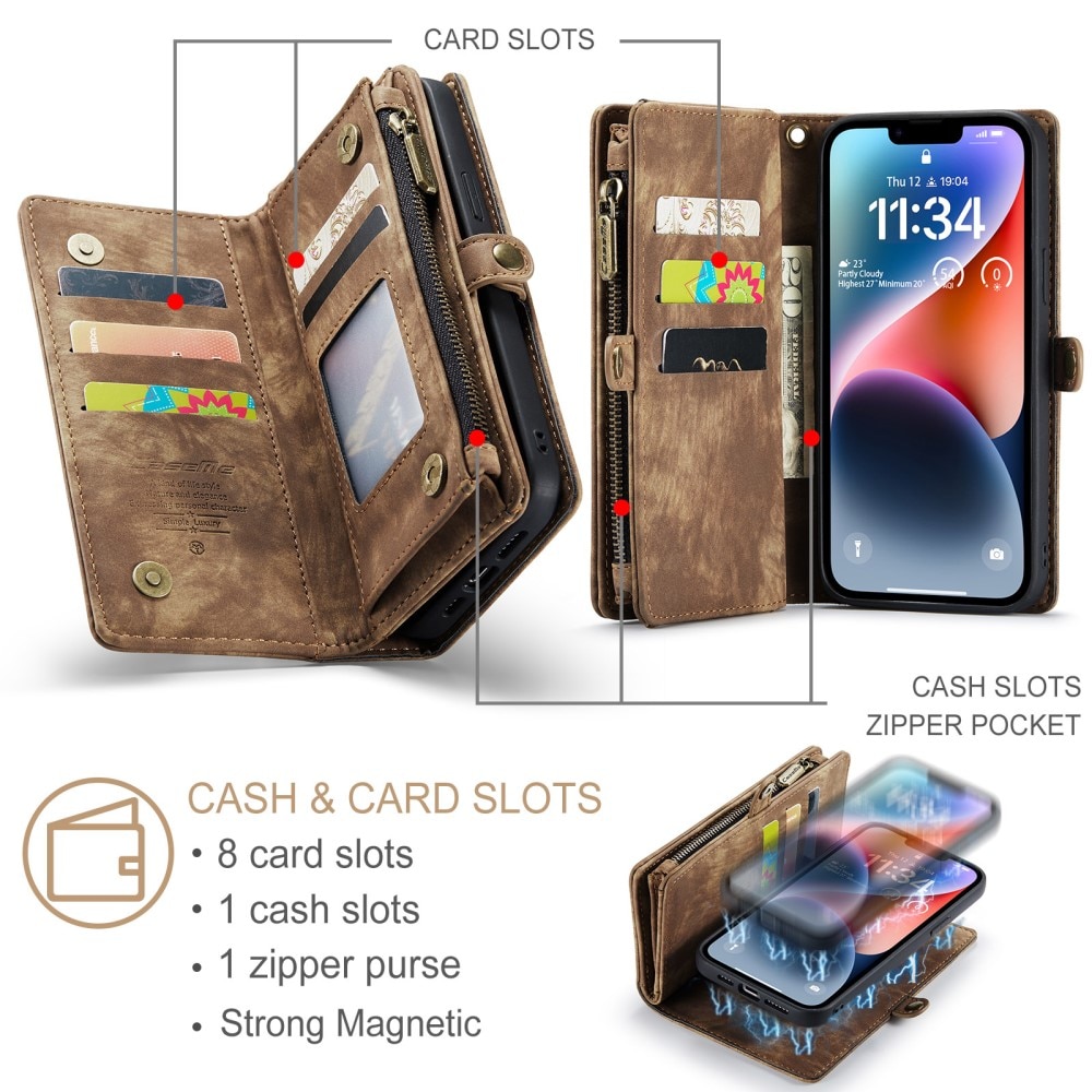 Cartera Multi-Slot iPhone 15 Marrón