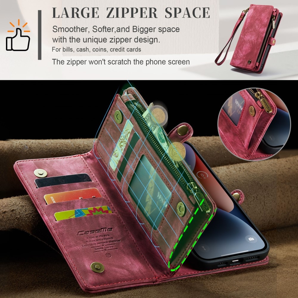 Cartera Multi-Slot iPhone 15 Rojo