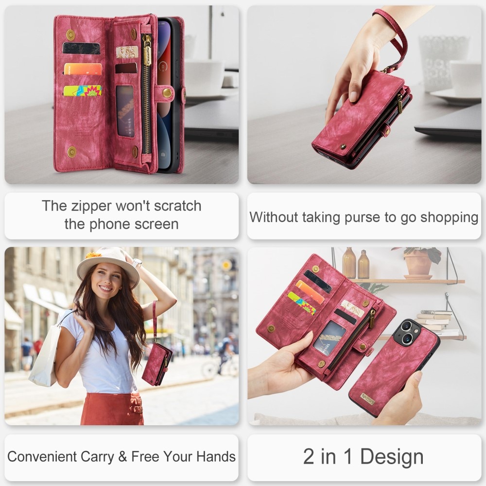 Cartera Multi-Slot iPhone 15 Rojo