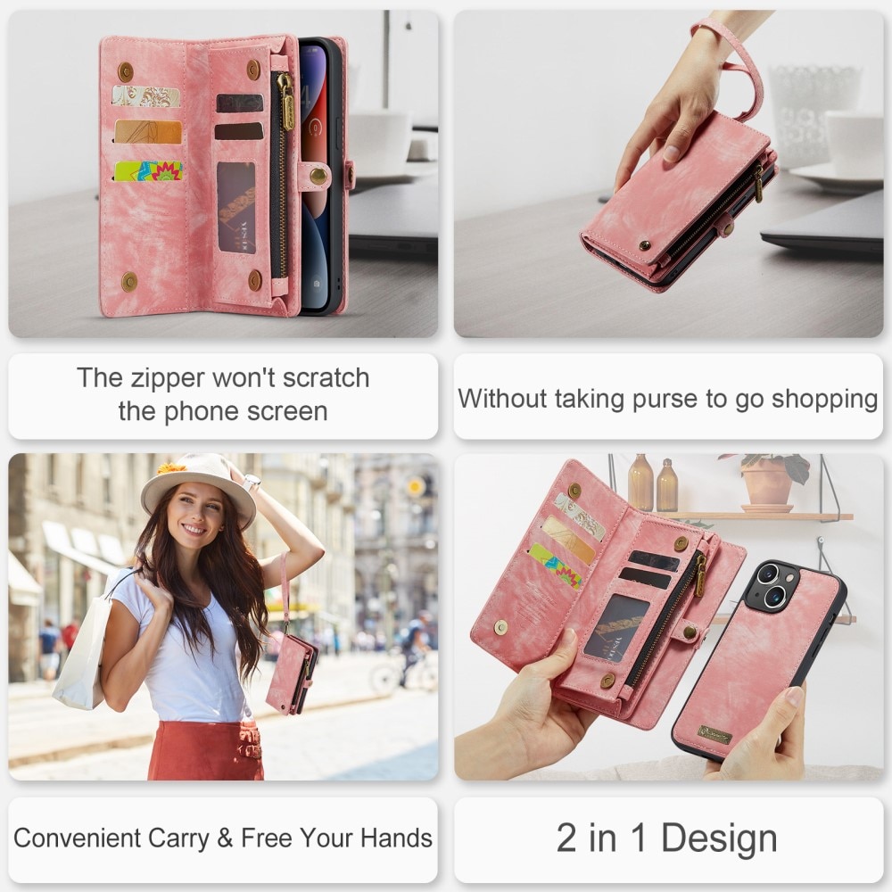 Cartera Multi-Slot iPhone 15 rosado