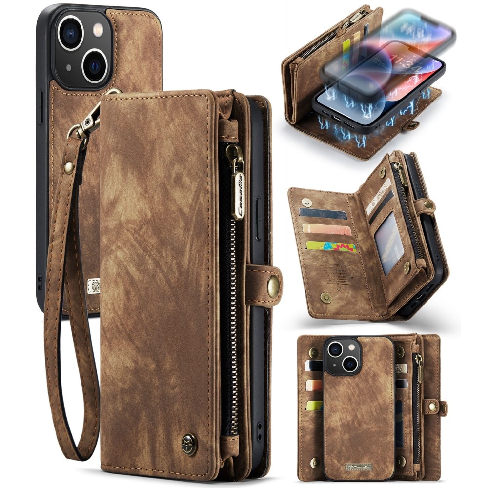 Cartera Multi-Slot iPhone 15 Plus Marrón