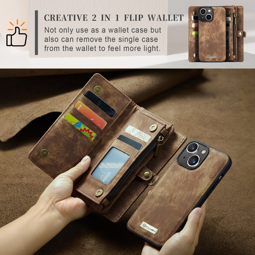 Cartera Multi-Slot iPhone 15 Plus Marrón