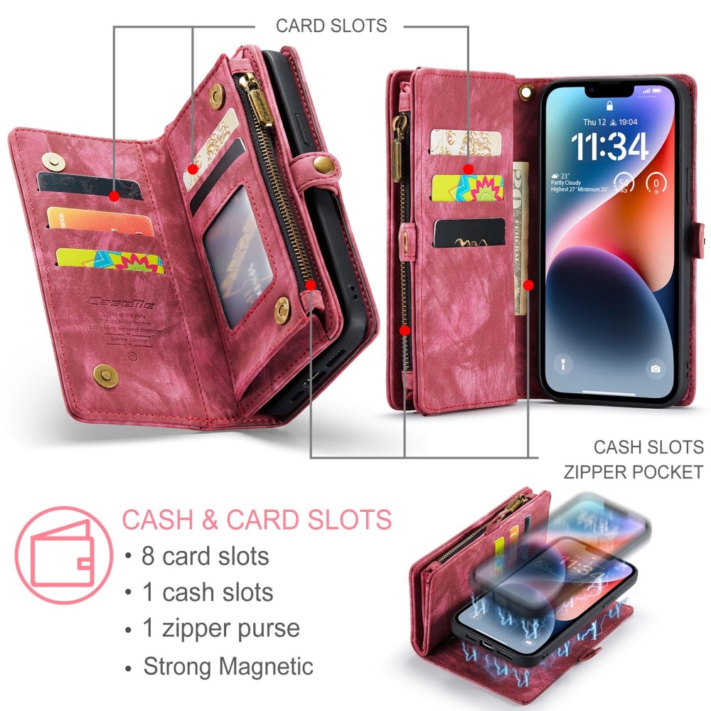 Cartera Multi-Slot iPhone 15 Plus rojo