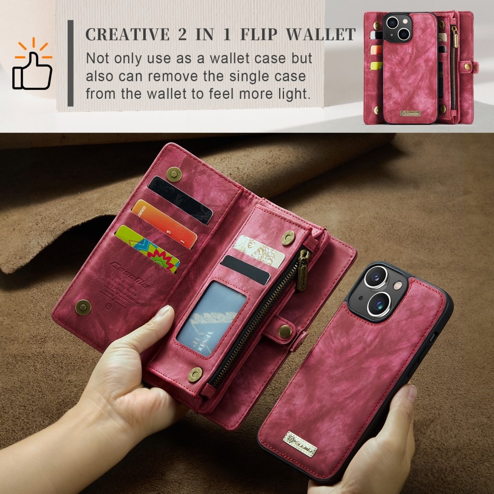 Cartera Multi-Slot iPhone 15 Plus Rojo