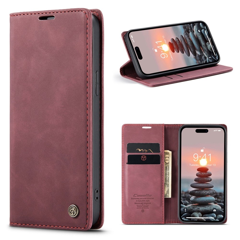 Funda delgada con solapa iPhone 15 Pro Rojo