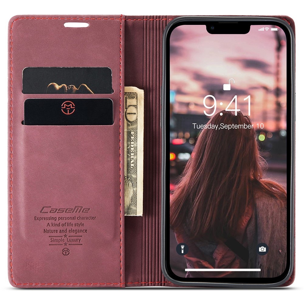Funda delgada con solapa iPhone 15 Pro Rojo