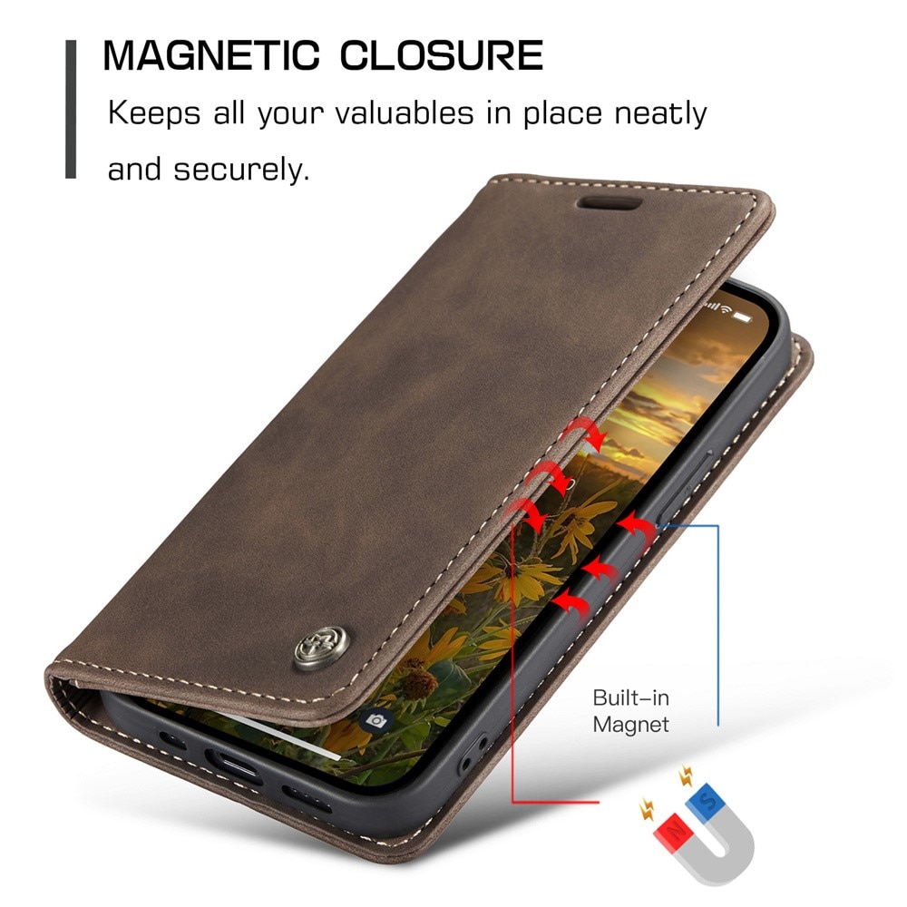 Funda delgada con solapa iPhone 15 Pro Max Marrón