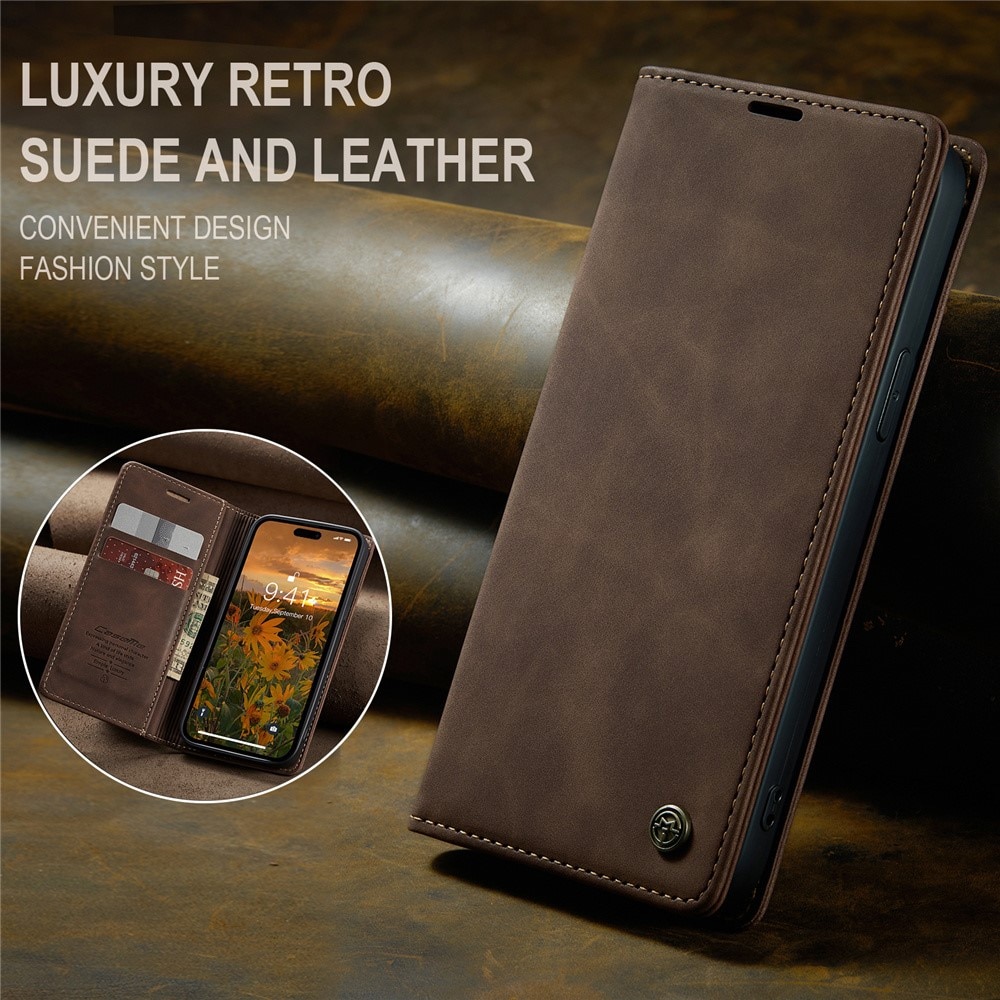 Funda delgada con solapa iPhone 15 Pro Max Marrón