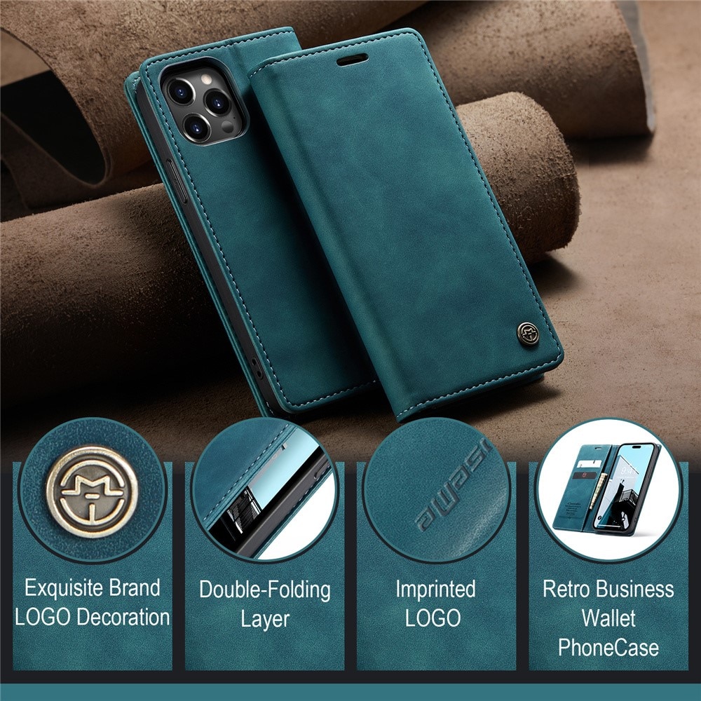 Funda delgada con solapa iPhone 15 Pro Max azul