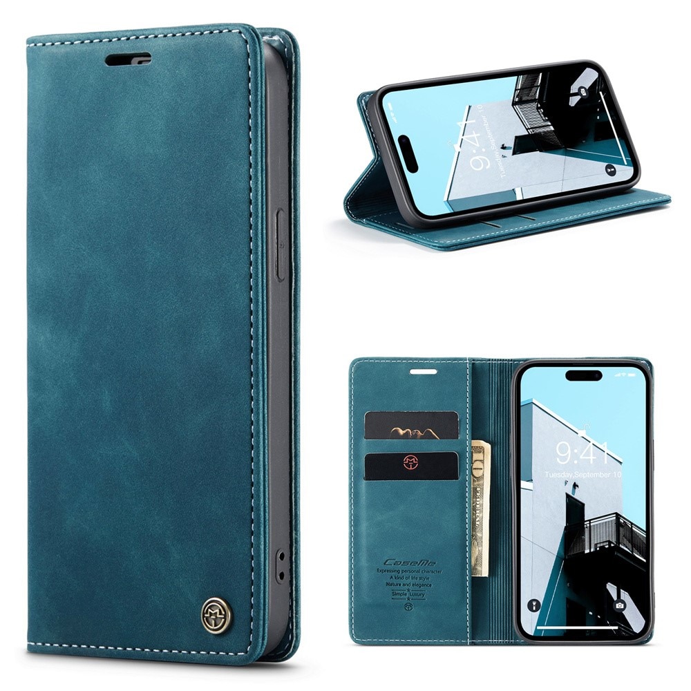 Funda delgada con solapa iPhone 15 Pro Max Azul