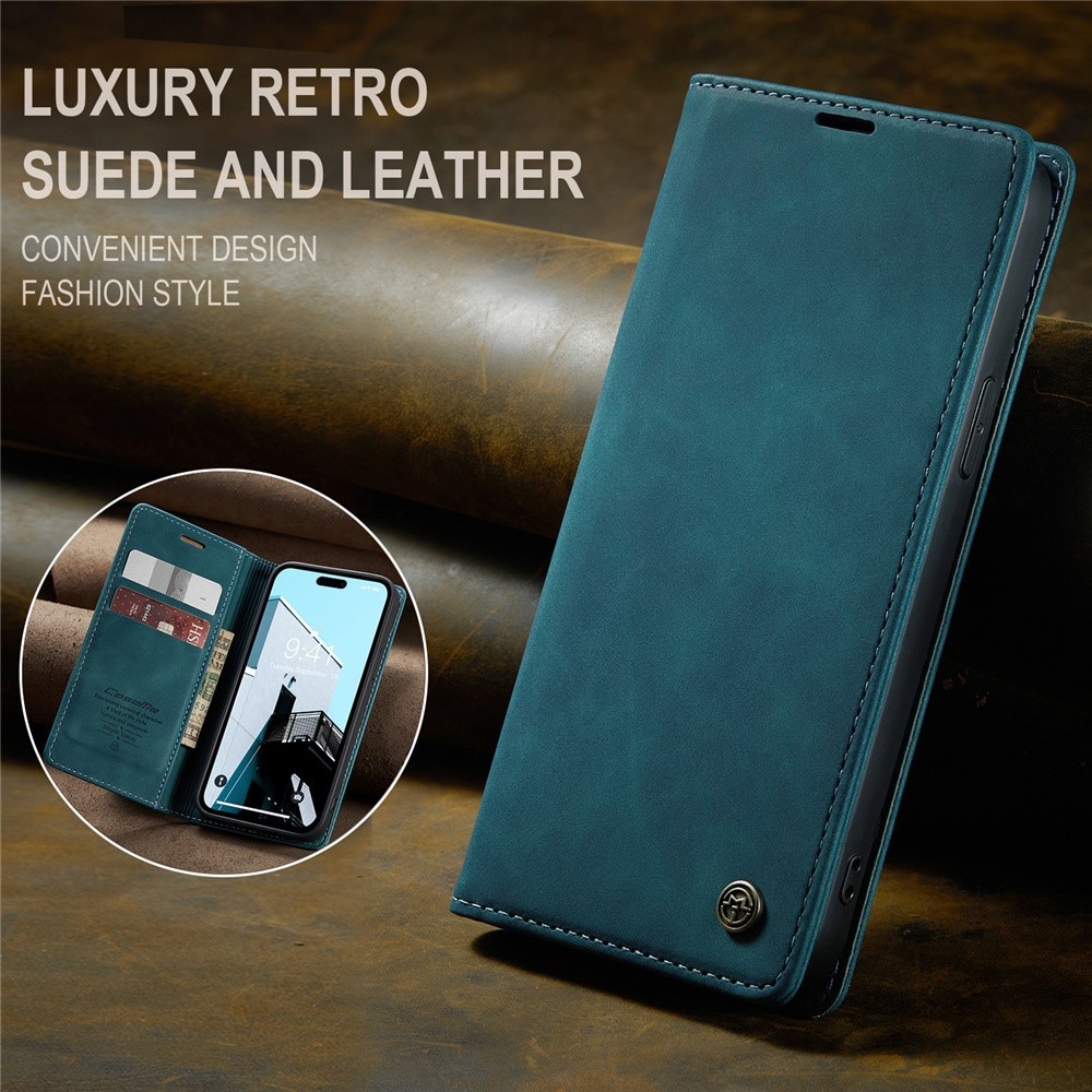 Funda delgada con solapa iPhone 15 Pro Max Azul