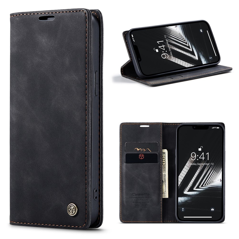 Funda delgada con solapa iPhone 15 Plus Negro