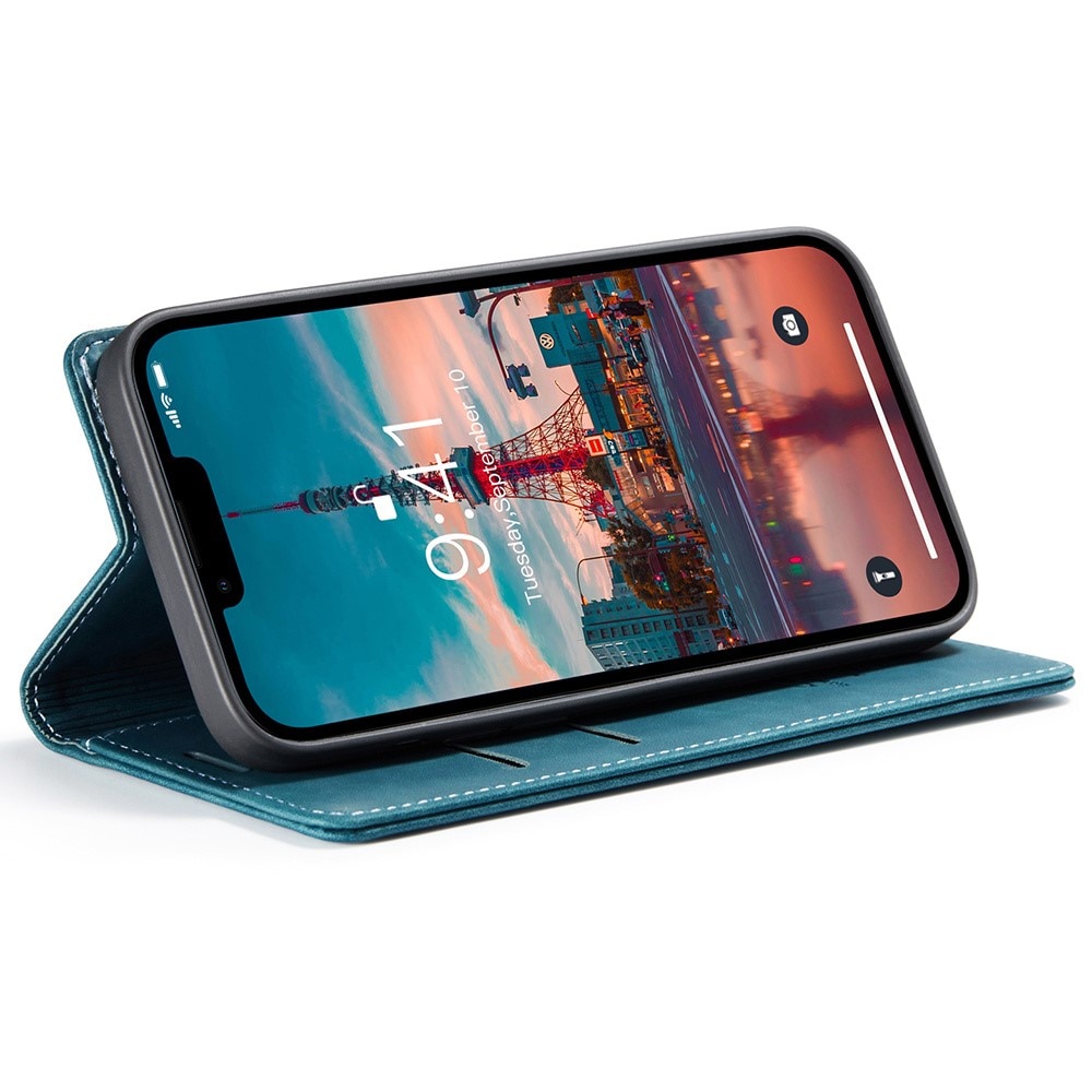 Funda delgada con solapa iPhone 15 Plus azul