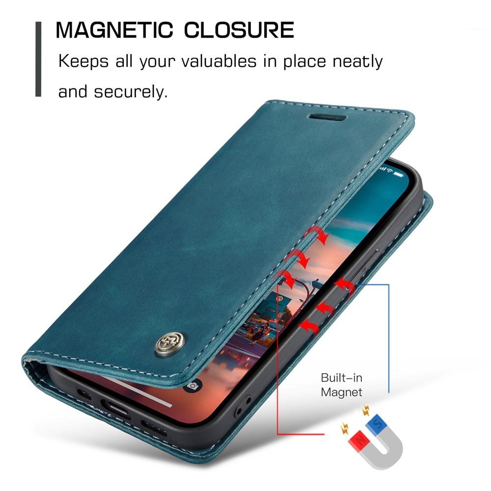 Funda delgada con solapa iPhone 15 Plus azul