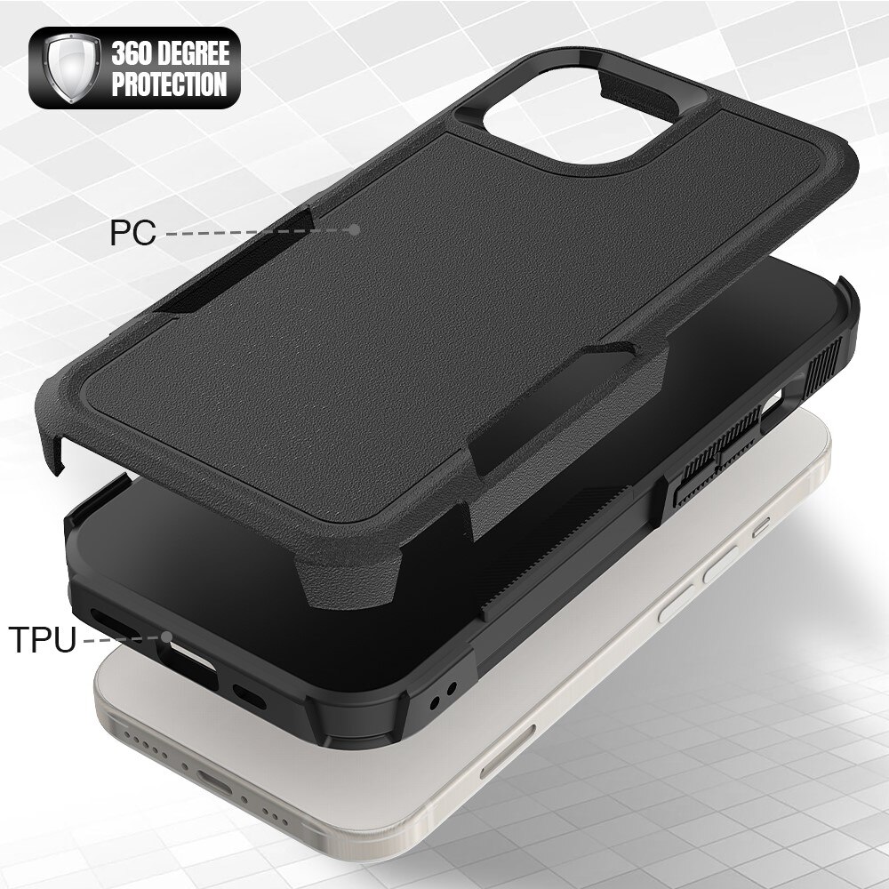 Funda híbrida Off-road iPhone 15, negro