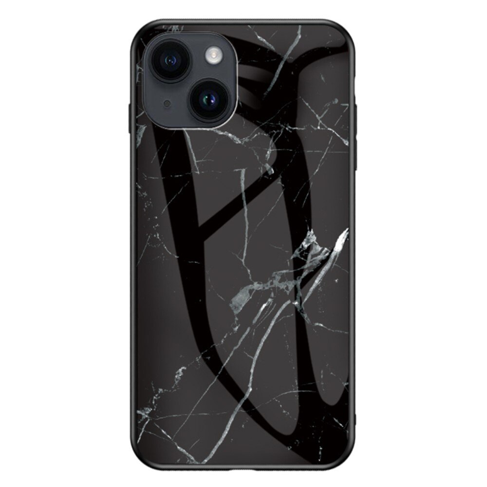 Funda vidrio templado iPhone 15 Plus Mármol negro