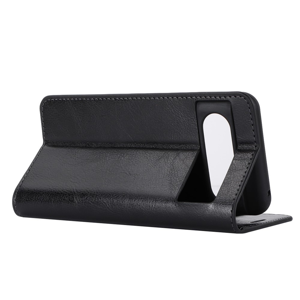 Funda cartera de cuero genuino Google Pixel 8 Negro